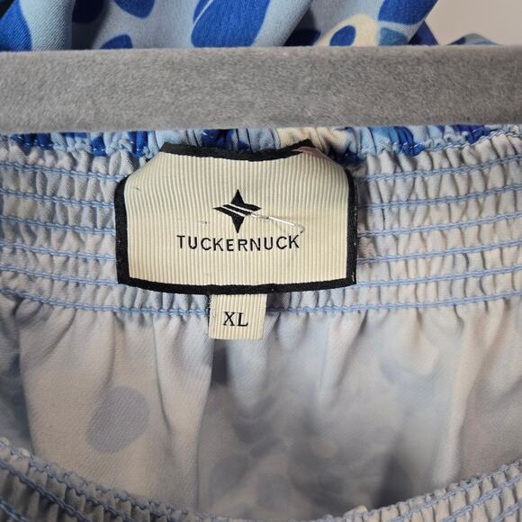 Tuckernuck Off Shoulder Marguerite Top Blouse Blue Floral Majolica XL Resort - Picture 4 of 7